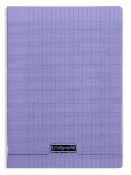 Clairefontaine 8000 – Cahier piqué 21 x 29.7 cm grands carreaux 48 pages – Polypro – Mauve