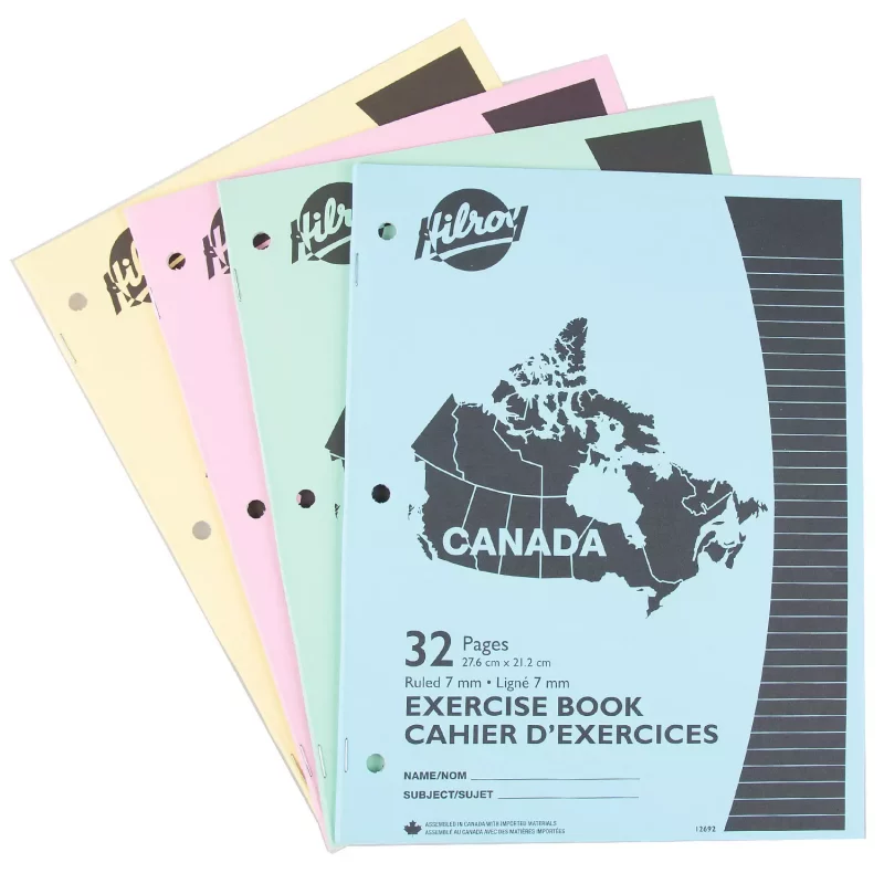 Cahier d'exercices Canada ligné 27.5x21.6 cm  32pages