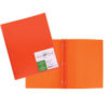 Duo tang opaque plastifié avec attaches  - Orange