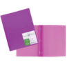 Duo tang opaque plastifié avec attaches - Violet