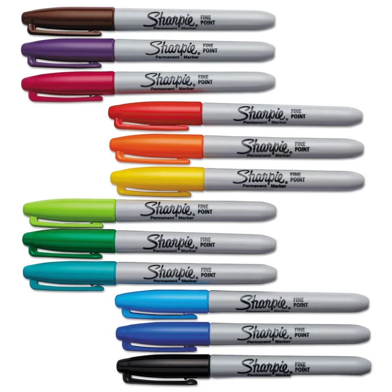 Sharpie - Marqueurs permanents pointes fines - lot de 12 marqueurs – Image 3