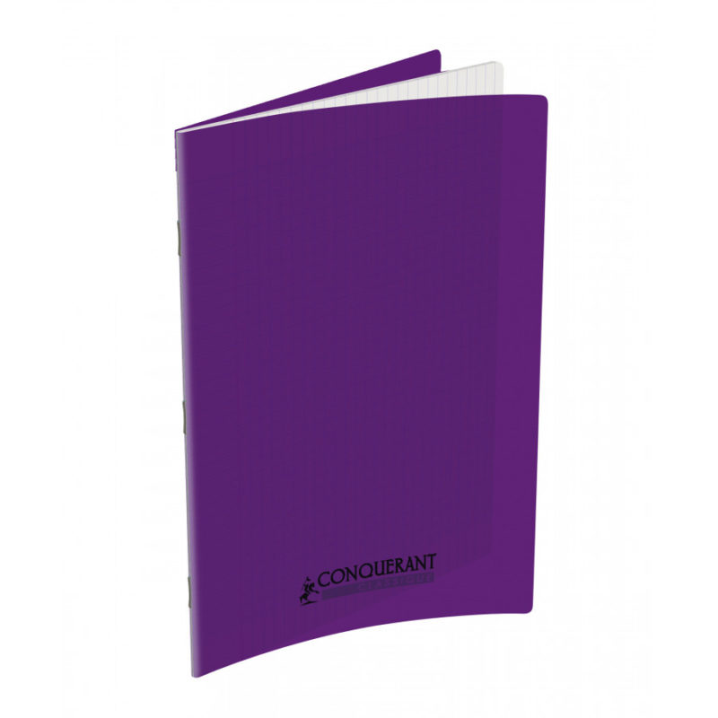 CONQUERANT - Cahier seyès, couverture polypropylène 210x297, 96 pages - Violet