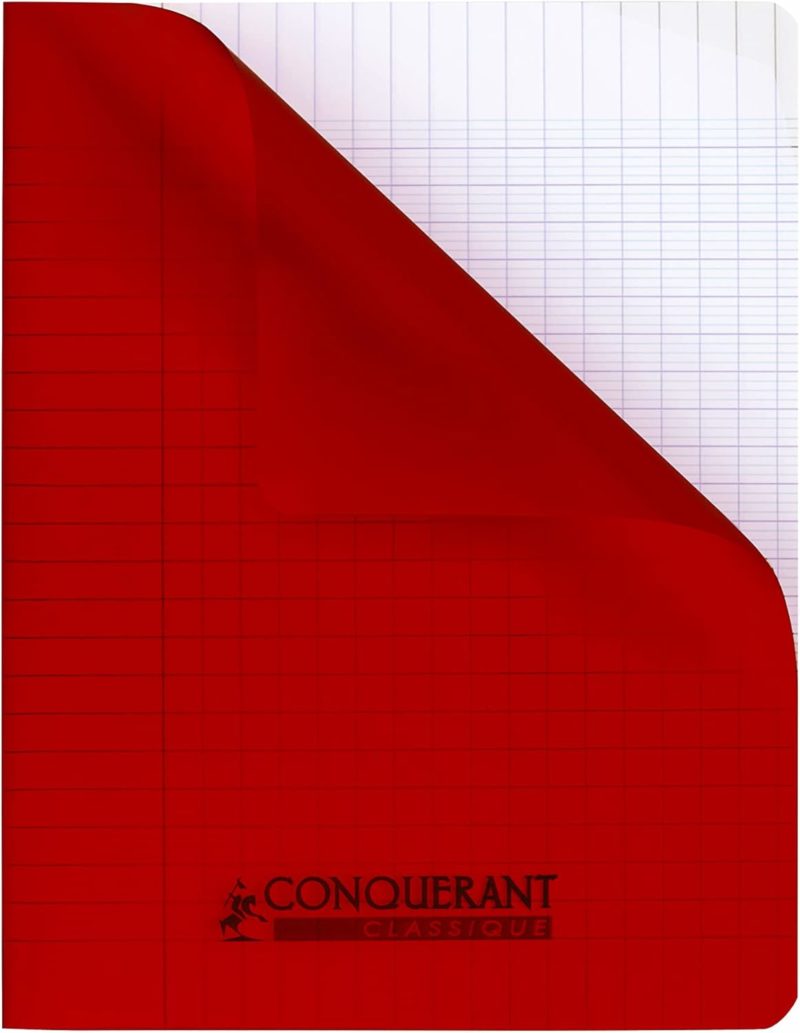 CONQUERANT - Cahier seyès 240x320, couverture polypropylène, 96 pages  -  couleur au choix – Image 2