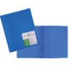 Duo tang opaque plastifié avec attaches - Bleu foncé