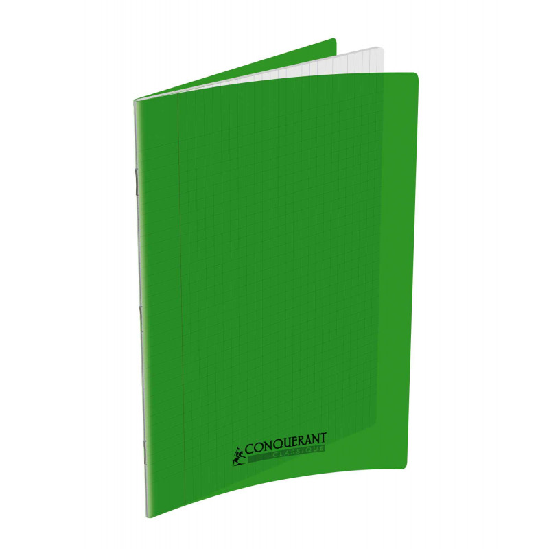 Cahier polypro 24x32 48 pages grands carreaux seyès - Vert