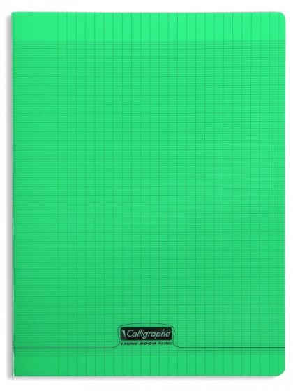 Cahier 24x32cm - 96 pages - Séyès - couverture polypro - Vert  (18195C)