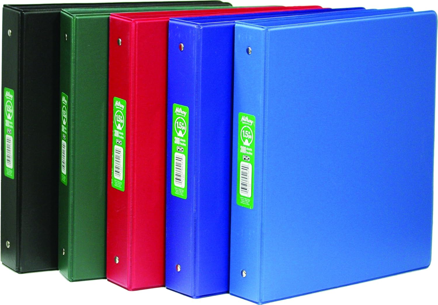 Classeur 3 anneaux rigide - 1.5″ avec pochettes de présentation couleurs assorties