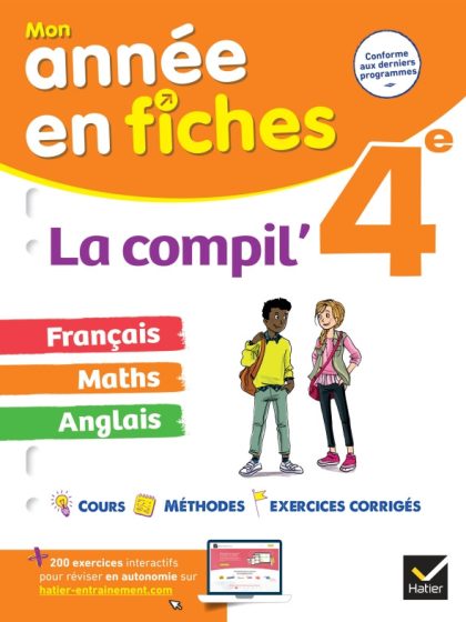Mon année en fiches : La compil' - Français, Maths et Anglais, 4e