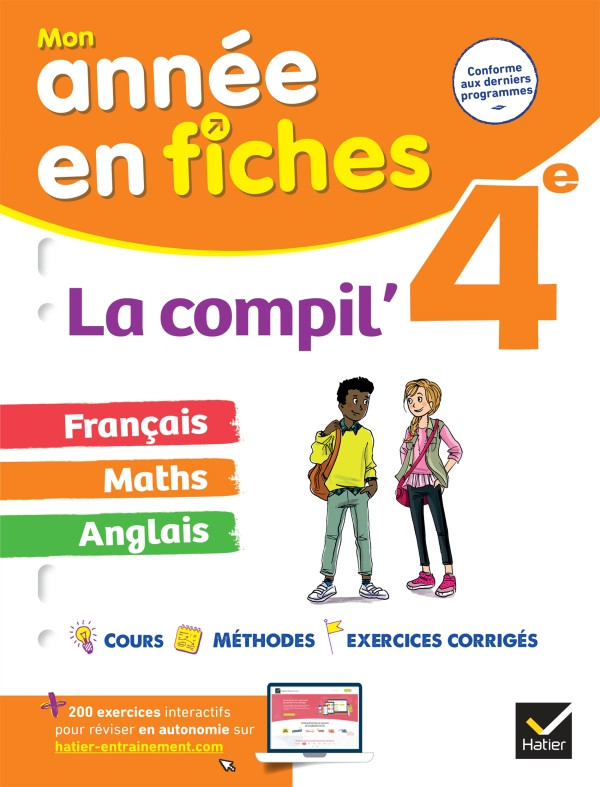 Mon année en fiches : La compil' - Français, Maths et Anglais, 4e
