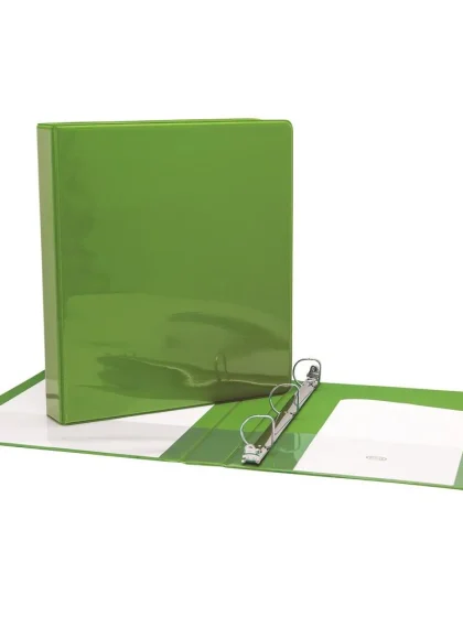 Classeur (cartable) de 1 ½ " avec pochettes intérieures, rigide, 3 anneaux -  Vert