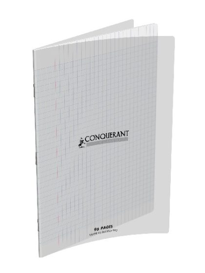 CONQUERANT - Cahier seyès, en couverture polypropylène 210x297, 96 pages  - Incolore