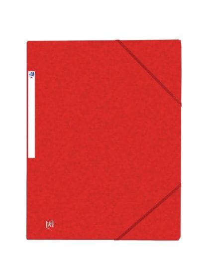 Oxford - chemise/pochette cartonnée à élastiques et rabats - Rouge