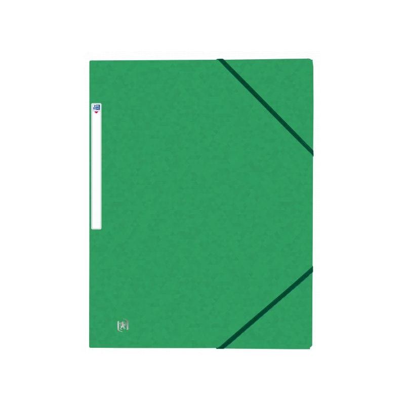 Oxford - chemise/pochette cartonnée à élastiques et rabats - Verte