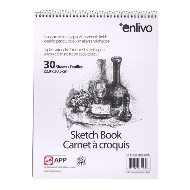 Cahier à croquis spiral APP, 22.9 x 30.5cm - 30 feuilles