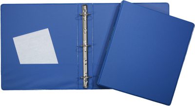 Classeur à 3 anneaux de 1 1/2 po rigide, pochettes intérieures - Bleu marine